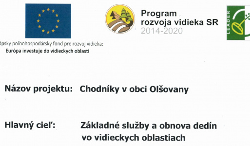 Chodníky v obci Olšovany 