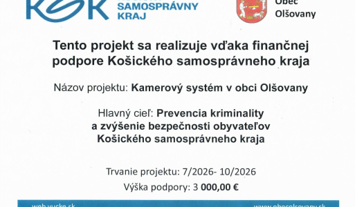 Kamerový systém v obci Olšovany 