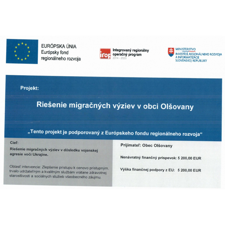 Riešenie migračných výziev v obci Olšovany