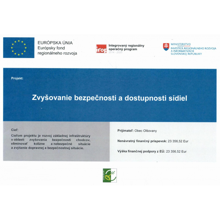 Menšia fotka pre článok Zvyšovanie bezpečnosti a dostupnosti sídiel